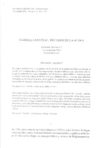 Gabriela Mistral, recados de la aldea  [artículo] Leonidas Morales T.