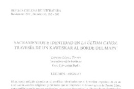 Sacramentos e identidad en La última canoa  [artículo] Lorena López Torres.