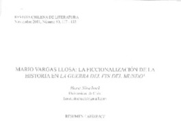 La ficcionalización de la historia en La guerra del fin del mundo  [artículo] Horst Nitschack.