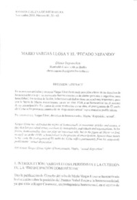Mario Vargas Llosa y el "pecado nefando"  [artículo] Dieter Ingeshay.