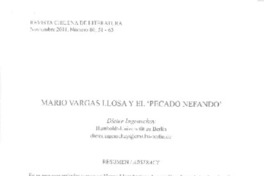 Mario Vargas Llosa y el "pecado nefando"  [artículo] Dieter Ingeshay.