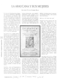 La Araucana y sus mujeres  [artículo] Alejandro Patricio Carmona Bello.