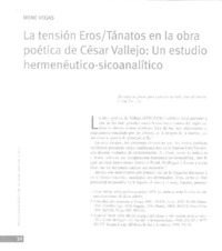 La tensión ErosTánatos en la obra poética de César Vallejos  [artículo] / Irene Vegas.