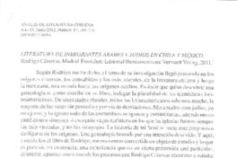 Literatura de inmigrantes árabes y judíos en Chile y México  [artículo] Betina Keizman.