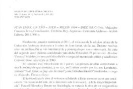 Juan Emar, un año - ayer - Miltín 1934 - Diez  [artículo] Pablo Brodsky.