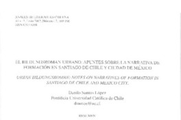El Bildungroman urbano  [artículo] Danilo Santoa López.