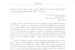 Jorge Teillier entrevistas  [artículo] Daniela Schütte González.