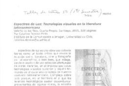 Espectros de luz  [artículo] Catalina Donoso Pinto.