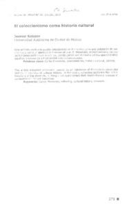 El coleccionismo como historia cultural  [artículo] Jazreel Salazar.