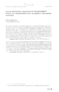 Aporías de la marginalidad  [artículo] Kemy Oyarzún.