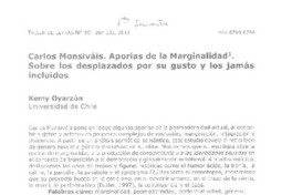 Aporías de la marginalidad  [artículo] Kemy Oyarzún.