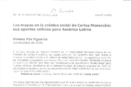 Los mapas en la crónica social de Carlos Monsiváis  [artículo] Ximena Póo Figueroa.