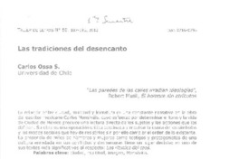 Las tradiciones del desencanto  [artículo] Carlos Ossa S.