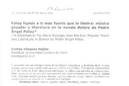 Estoy ligado a tí más fuerte que la hiedra  [artículo] Ainhoa Vásquez Mejías.