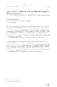 Habitando el Sefarad  [artículo] Rodrigo Cánovas.