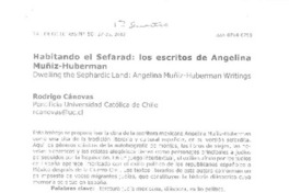 Habitando el Sefarad  [artículo] Rodrigo Cánovas.