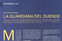 La guardiana del duende (entrevista)  [artículo] Claudia Zazzali C.
