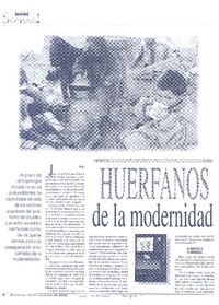 Huérfanos de la modernidad  [artículo] R. V.