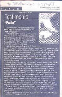 "Paula"  [artículo] Susana Bravo