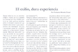 El exilio, dura experiencia  [artículo] Marcela Ciruzzi