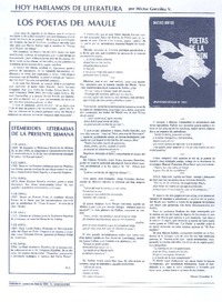 Los poetas del Maule  [artículo] Héctor González V.