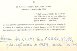 El Sueño de Amadeo  [artículo] Yerko Moretic.