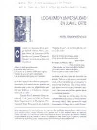 Localismo y universalidad en Juan L. Ortiz.  [artículo]