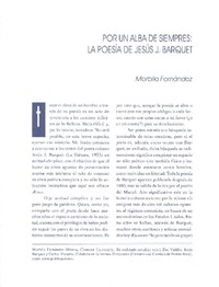 Por un alba de siempres : la poesía de Jesús J. Barquet. [artículo]