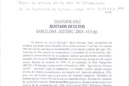 Salvador Dalí : Rostros ocultos [artículo] Rocío Rodríguez Ferrer.