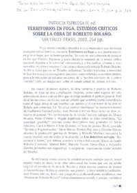 Territorios en fuga : estudios críticos sobre la obra de Roberto Bolaño [artículo] Ignacio Alvarez.