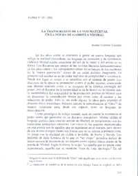 La transgresión de la voz maternal en la poesía de Gabriela Mistral  [artículo] Ivonne Gordon Vailakis.