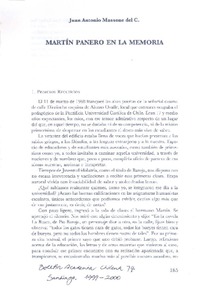 Martín Panero en la memoria  [artículo] Juan Antonio Massone del C.