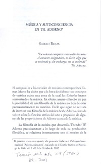 Música y autoconciencia en Th. Adorno  [artículo] Sergio Rojas.