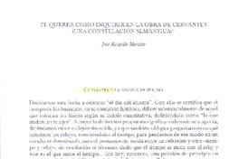 El Querer como inquirir en la obra de Cervantes (Una constelación semántica")  [artículo] José Ricardo Morales.