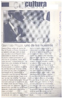 Gonzalo Rojas, uno de los nuestros  [artículo]