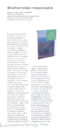 Biodiversidad responsable  [artículo] Tania Zaviezo P.
