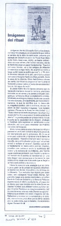 Imágenes del ritual  [artículo] Alejandro Lavquen.