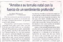 Amaba a su terruño natal con la fuerza de un sentimiento profundo  [artículo] Mateo Martinic B.