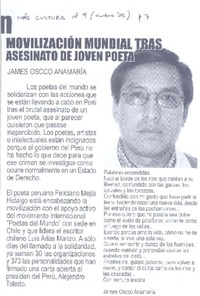 Movilización mundial tras asesinato de joven poeta  [artículo].