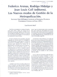 Nuevos modos de gestión de la metropolización  [artículo] Luis Fuentes Arce.