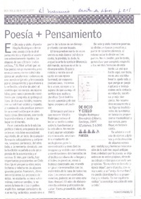 Poesía [más] pensamiento  [artículo] Pedro Gandolfo.