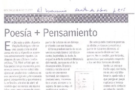 Poesía [más] pensamiento  [artículo] Pedro Gandolfo.