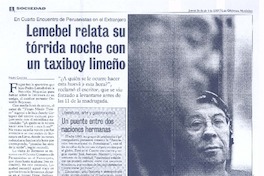 Lemebel relata su tórrida noche con un taxiboy limeño  [artículo] Felipe Castro.