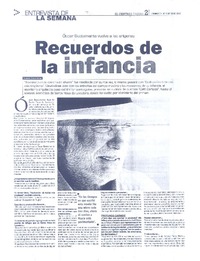 Recuerdos de infancia (entrevista)  [artículo] Eduardo Bravo Pezoa.