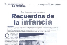 Recuerdos de infancia (entrevista)  [artículo] Eduardo Bravo Pezoa.
