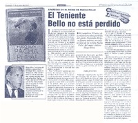 El teniente Bello no está perdido  [artículo].