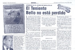 El teniente Bello no está perdido  [artículo].