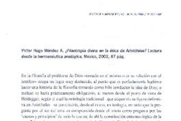 ¿Filantropía divina en la ética de Aristóteles?  [artículo] Rodrigo Frías Urrea.