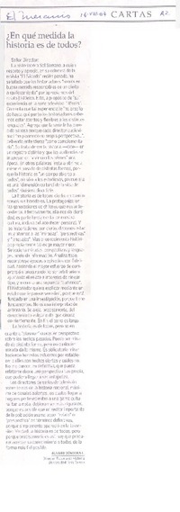 ¿En qué medida la historia es de todos?  [artículo] Alvaro Góngora E.