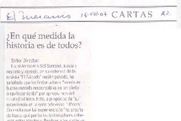 ¿En qué medida la historia es de todos?  [artículo] Alvaro Góngora E.